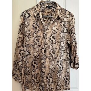 Women's new with tags Haver London snakeskin print long sleeve blouse size small